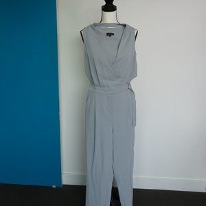 Topshop Sleeveless Jumpsuit D Ring Belted Pants Open Back (Gray, US 4)